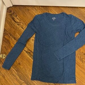 J Crew Vintage Cotton  Long Sleeve Blue Top